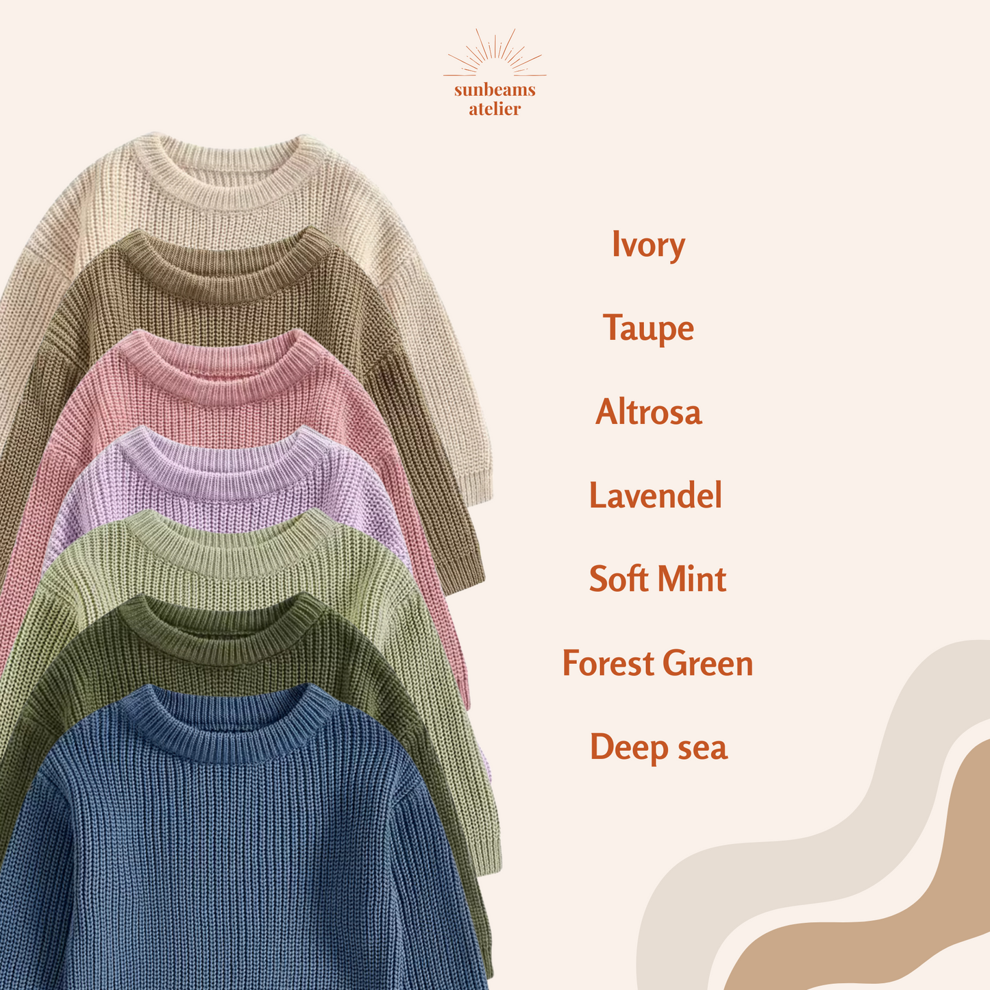 Personalisierter Kinderpullover mit handbesticktem Namen