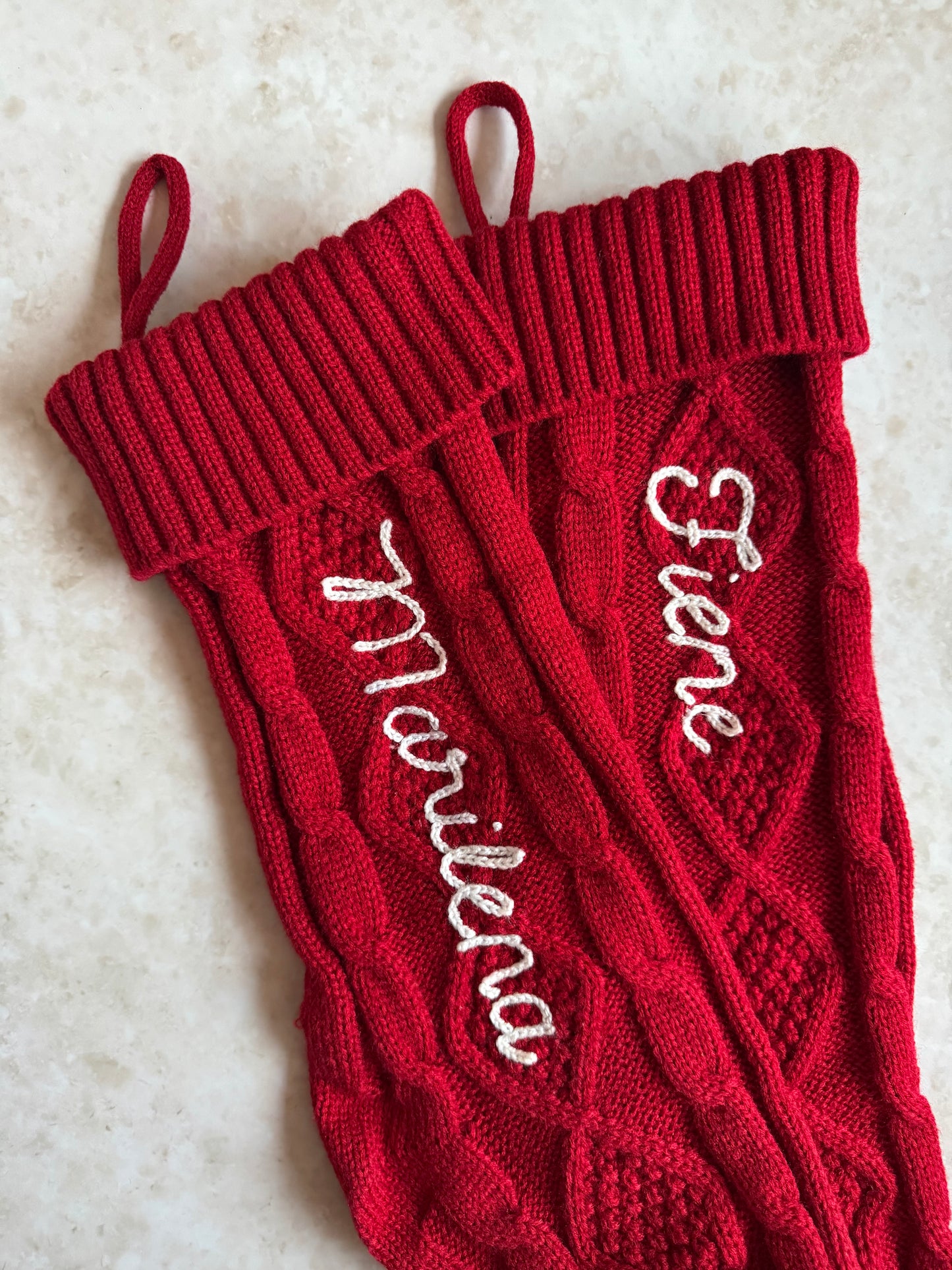 Handbestickte Weihnachtsstrümpfe