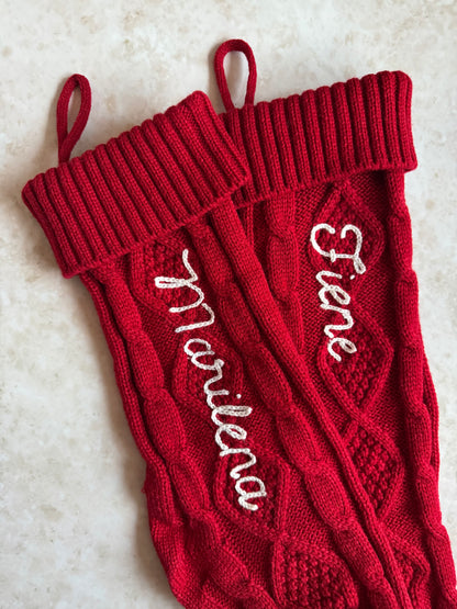 Handbestickte Weihnachtsstrümpfe