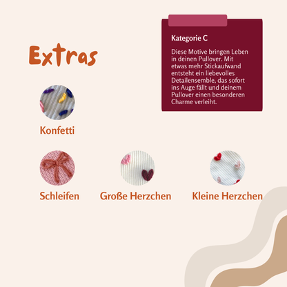 Personalisierter Kinderpullover mit handbesticktem Namen