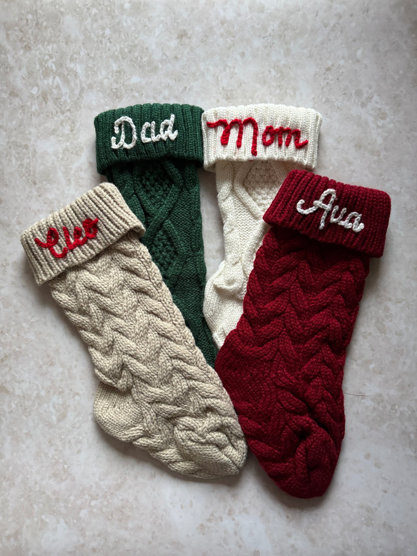 Handbestickte Weihnachtsstrümpfe