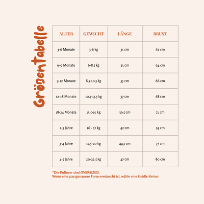 Personalisierter Kinderpullover mit handbesticktem Namen