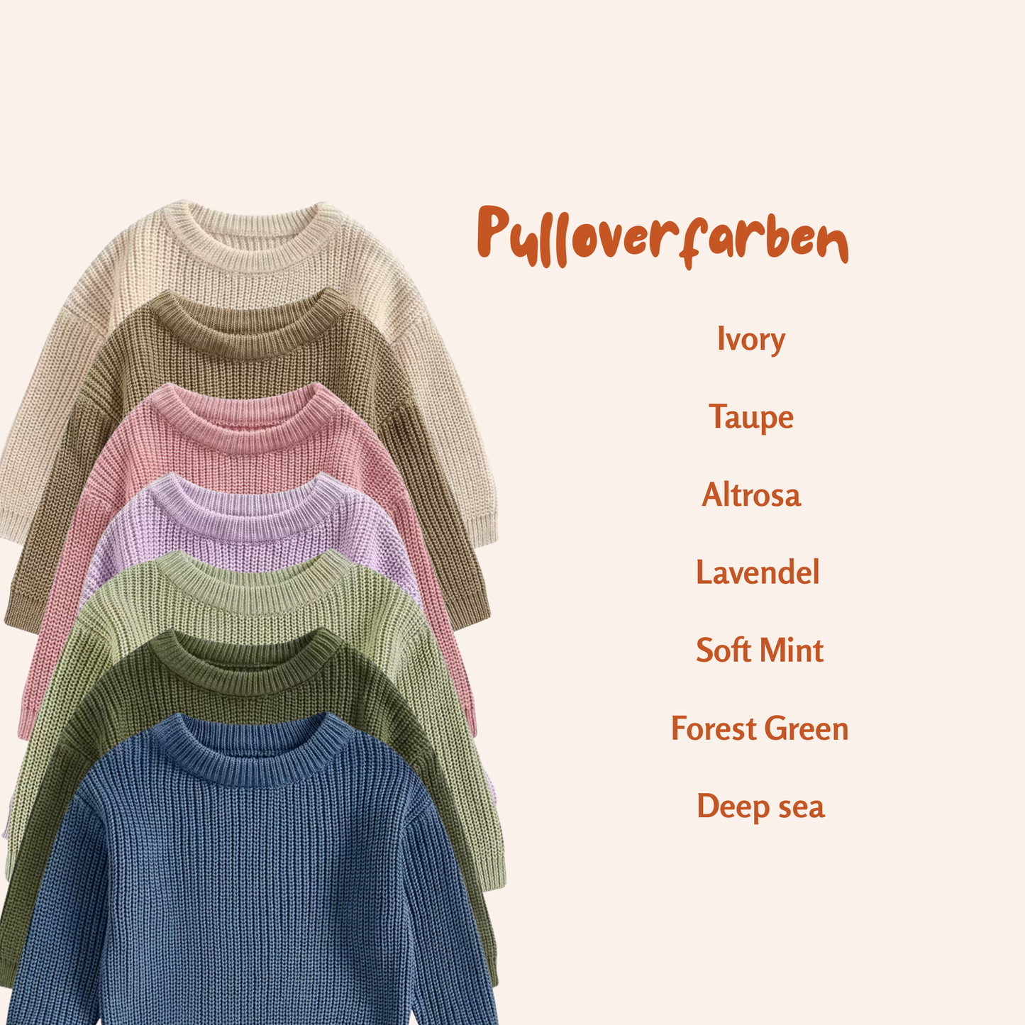 Personalisierter Kinderpullover mit handbesticktem Namen